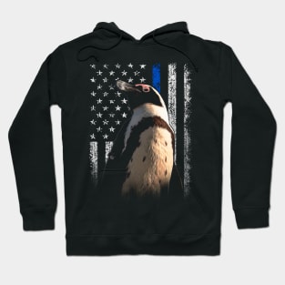 Penguin American Flag Ambassadors, Tee Triumph for Wildlife Admirers Hoodie